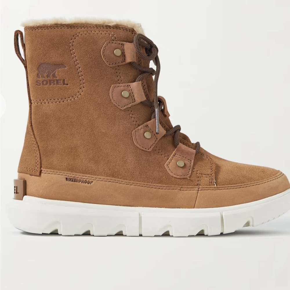 Sorel Explorer II Joan faux fur-lined suede ankle boots